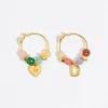 Sale BIMBA Y LOLA Pendientes Letra D Piedras Multicolores