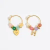 Fashion BIMBA Y LOLA Pendientes Letra H Piedras Multicolores