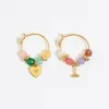 Cheap BIMBA Y LOLA Pendientes Letra I Piedras Multicolores