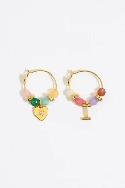 Cheap BIMBA Y LOLA Pendientes Letra I Piedras Multicolores