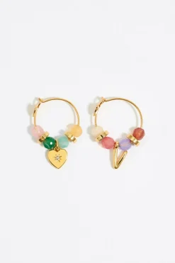Cheap BIMBA Y LOLA Pendientes Letra V Piedras Multicolores