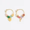 Online BIMBA Y LOLA Pendientes Letra Y Piedras Multicolores