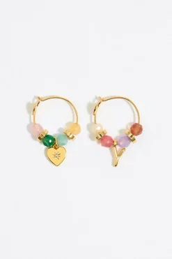Online BIMBA Y LOLA Pendientes Letra Y Piedras Multicolores