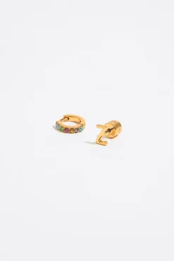 Shop BIMBA Y LOLA Pendientes Letra Z Y Aro Mini Cristales Multicolores