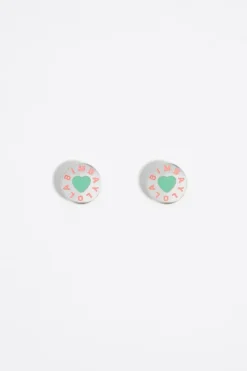 Online BIMBA Y LOLA Pendientes Logo Candy Aguamarina Plateados