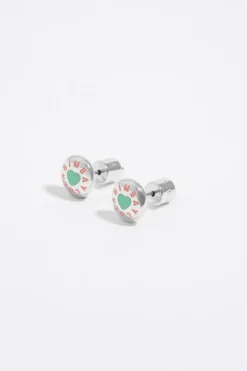 Online BIMBA Y LOLA Pendientes Logo Candy Aguamarina Plateados