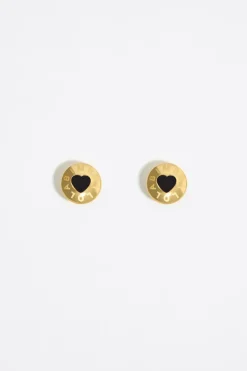 Online BIMBA Y LOLA Pendientes Logo Candy Corazon Negro
