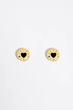 Cheap BIMBA Y LOLA Pendientes Logo Corazon Dorados