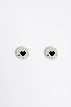 Discount BIMBA Y LOLA Pendientes Logo Corazon Plateados