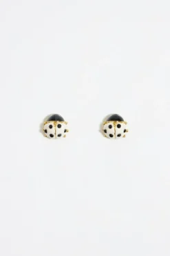 Best BIMBA Y LOLA Pendientes Mini Mariquita Marfil