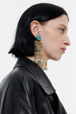 Sale BIMBA Y LOLA Pendientes Piedras Multicolores