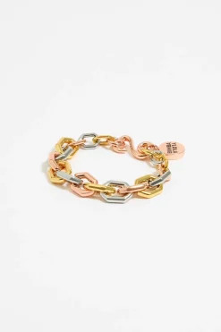 Online BIMBA Y LOLA Pulsera Cadena Hexagonal Tricolor