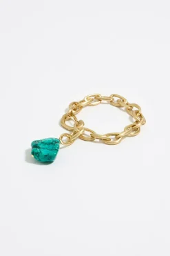 New BIMBA Y LOLA Pulsera Cadena Y Piedra Turquesa