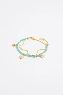 Discount BIMBA Y LOLA Pulsera Doble Estrella De Mar Turquesa