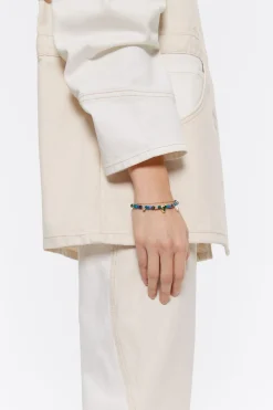 Best Sale BIMBA Y LOLA Pulsera Doble Piedras Multicolores Y Cadena Dorada