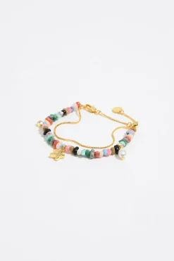Cheap BIMBA Y LOLA Pulsera Doble Piedras Multicolor