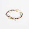 Flash Sale BIMBA Y LOLA Pulsera Doble Piedras Multicolores Y Cadena Dorada