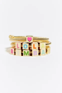 Store BIMBA Y LOLA Pulsera Muelle Logo Dorada