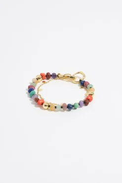 Flash Sale BIMBA Y LOLA Pulsera Piedras Multicolores Y Cadena Dorada