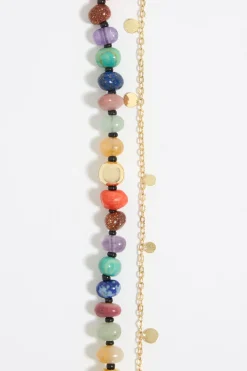 Flash Sale BIMBA Y LOLA Pulsera Piedras Multicolores Y Cadena Dorada