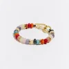 Clearance BIMBA Y LOLA Pulsera Piedras Multicolores Dorada Mate