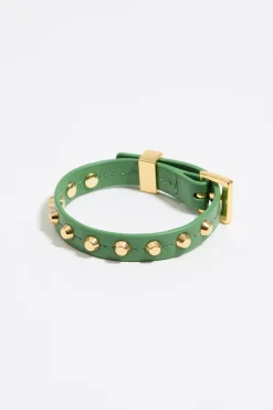 Shop BIMBA Y LOLA Pulsera Piel Tachas Verde