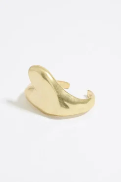 Discount BIMBA Y LOLA Pulsera Rigida Corazon Textura Dorado