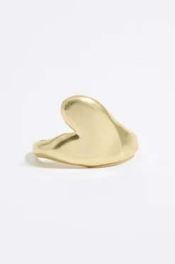 Discount BIMBA Y LOLA Pulsera Rigida Corazon Textura Dorado