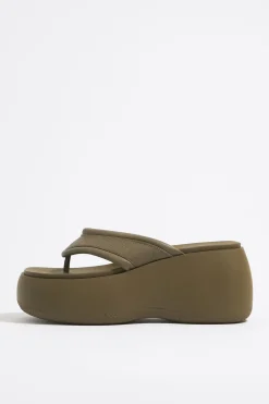 Discount BIMBA Y LOLA Sandalia Cuna Alta Piel Caqui