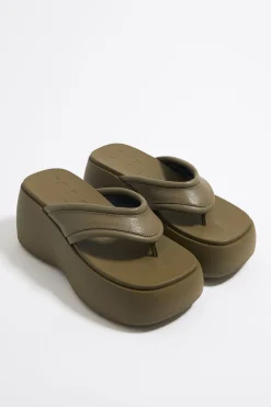 Discount BIMBA Y LOLA Sandalia Cuna Alta Piel Caqui