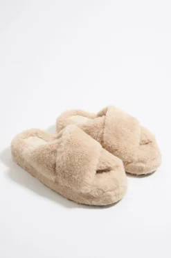 Shop BIMBA Y LOLA Sandalia Plana Pelo Beige