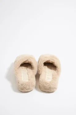 Shop BIMBA Y LOLA Sandalia Plana Pelo Beige