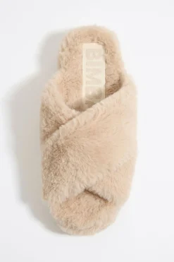 Shop BIMBA Y LOLA Sandalia Plana Pelo Beige