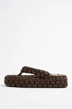 Shop BIMBA Y LOLA Sandalia Plana Trenzado Marron