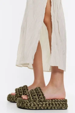 Shop BIMBA Y LOLA Sandalia Plana Trenzado Verde