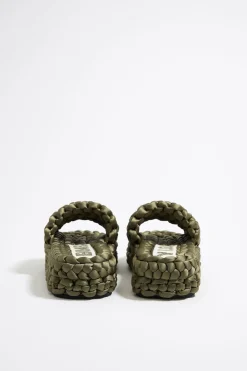 Shop BIMBA Y LOLA Sandalia Plana Trenzado Verde