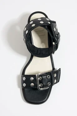 Online BIMBA Y LOLA Sandalia Tacon Tachas Piel Negra