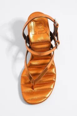 Online BIMBA Y LOLA Sandalia Tacon Tiras Piel Naranja