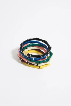 Sale BIMBA Y LOLA Set De Siete Pulseras Bambu Resina Multicolor