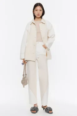 New BIMBA Y LOLA Straight Cropped - Vaquero Alto Bicolor Crudo