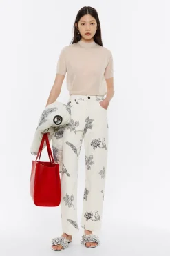 Cheap BIMBA Y LOLA Straight Cropped - Vaquero Canary Pop Blanco