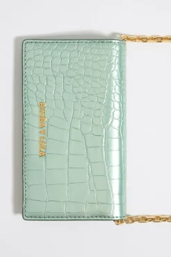 Flash Sale BIMBA Y LOLA Tarjetero-Monedero Grabado Cocodrilo Verde Claro