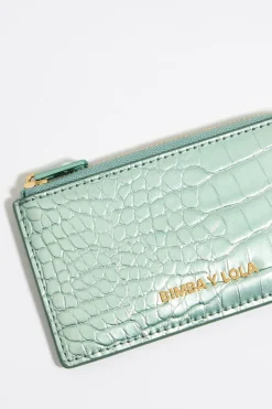 Online BIMBA Y LOLA Tarjetero-Monedero Grabado Cocodrilo Verde Claro