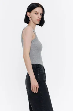 Store BIMBA Y LOLA Top Ajustado Guindilla Gris