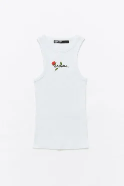 Fashion BIMBA Y LOLA Top Ajustado Logo Estampado Blanco