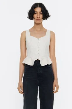 New BIMBA Y LOLA Top Ajustado Piel Gris Hielo