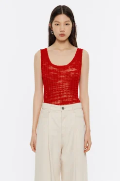 Fashion BIMBA Y LOLA Top Ajustado Punto Rojo