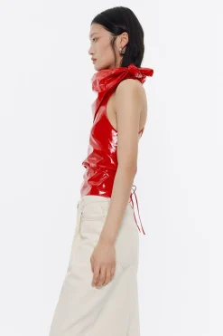 Sale BIMBA Y LOLA Top Ajustado Tejido Fantasia Rojo