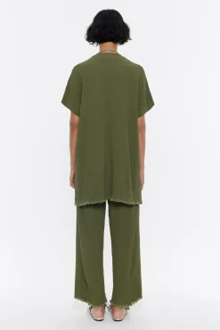 Cheap BIMBA Y LOLA Top Largo Desflecado Caqui