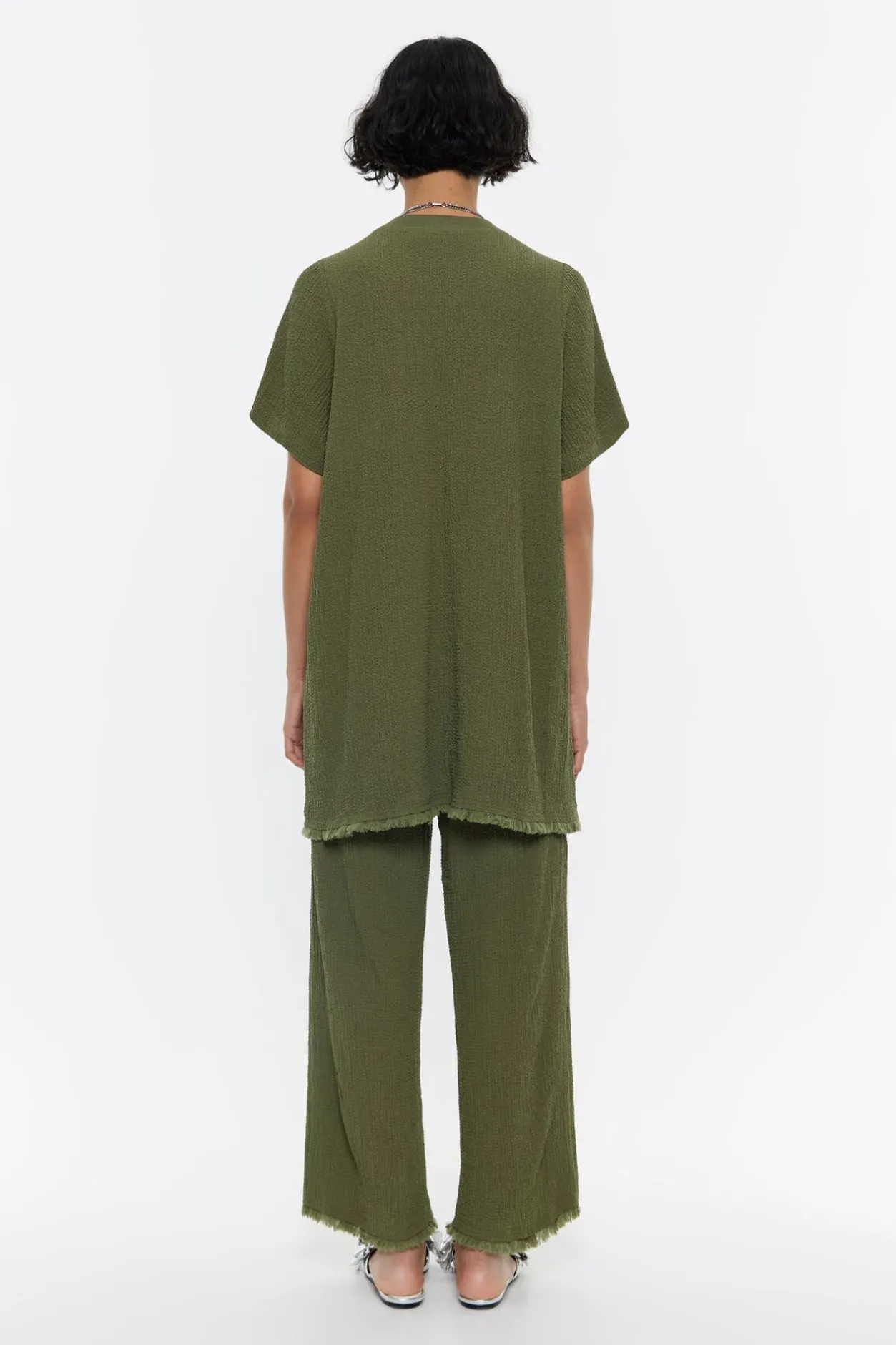 Cheap BIMBA Y LOLA Top Largo Desflecado Caqui